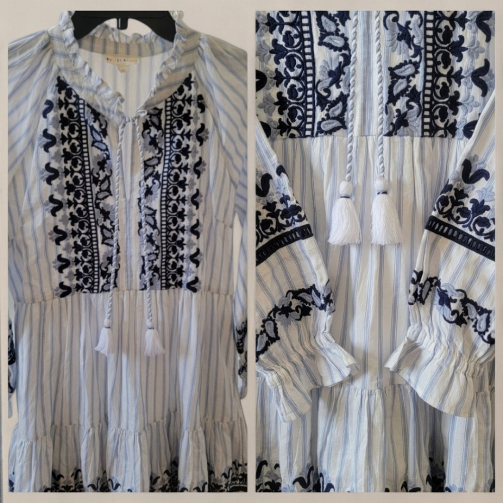 ROLLER RABBIT Womens white and blue paisley print dress - Picture 3 of 10